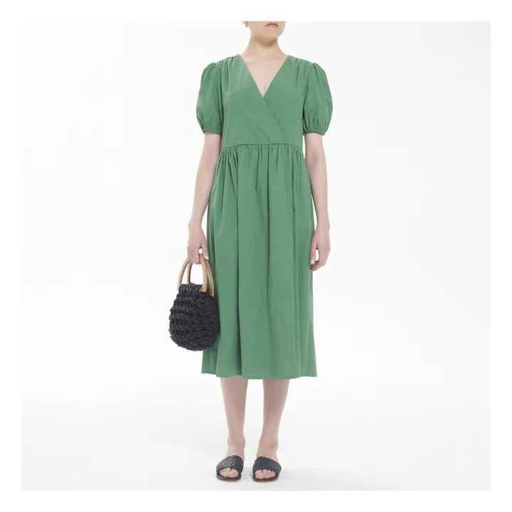 Samuel Popelin Dress  | Green- Product image n°1