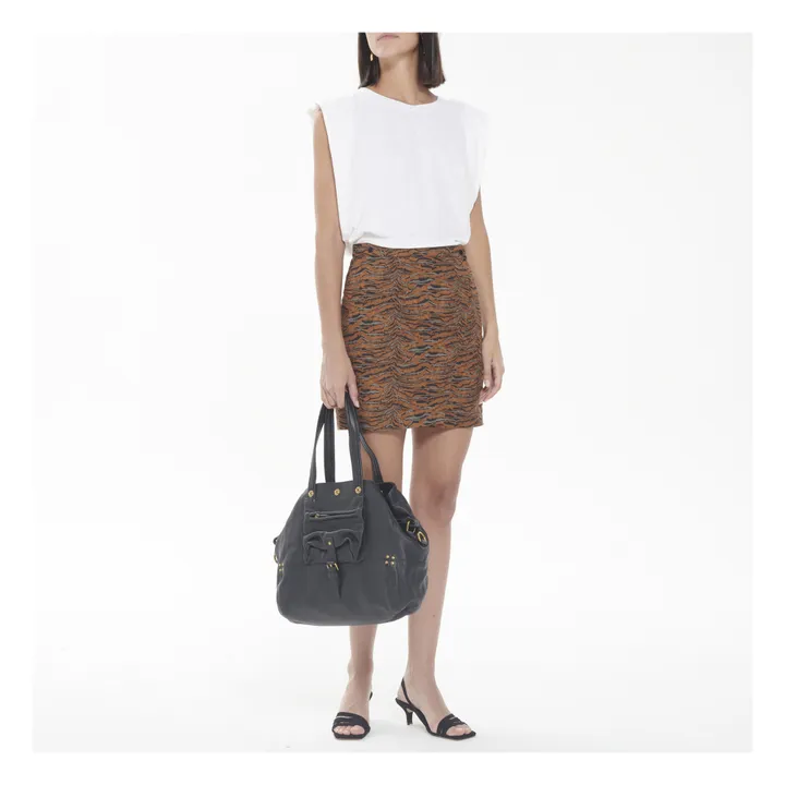 Town Landscape Linen Skirt  | Brown- Product image n°1