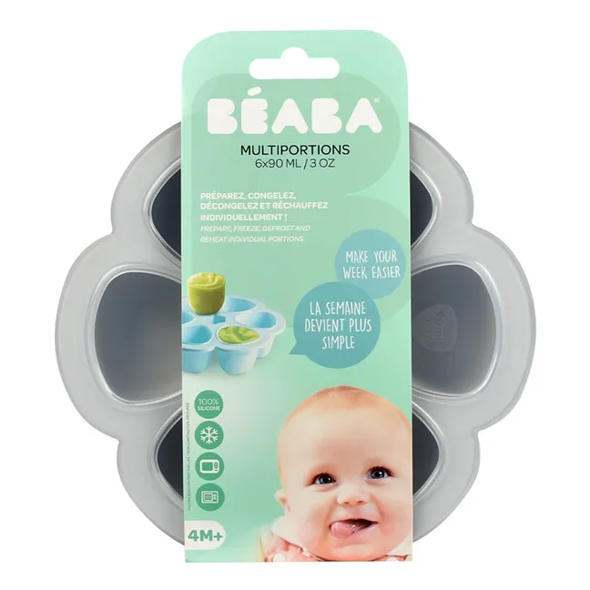 Silicone Baby Food Mould - 6 x 90ml | Light grey