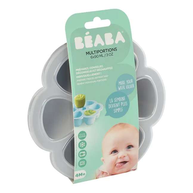 Stampo multi-porzioni in silicone - 6x90 ml | Grigio chiaro
