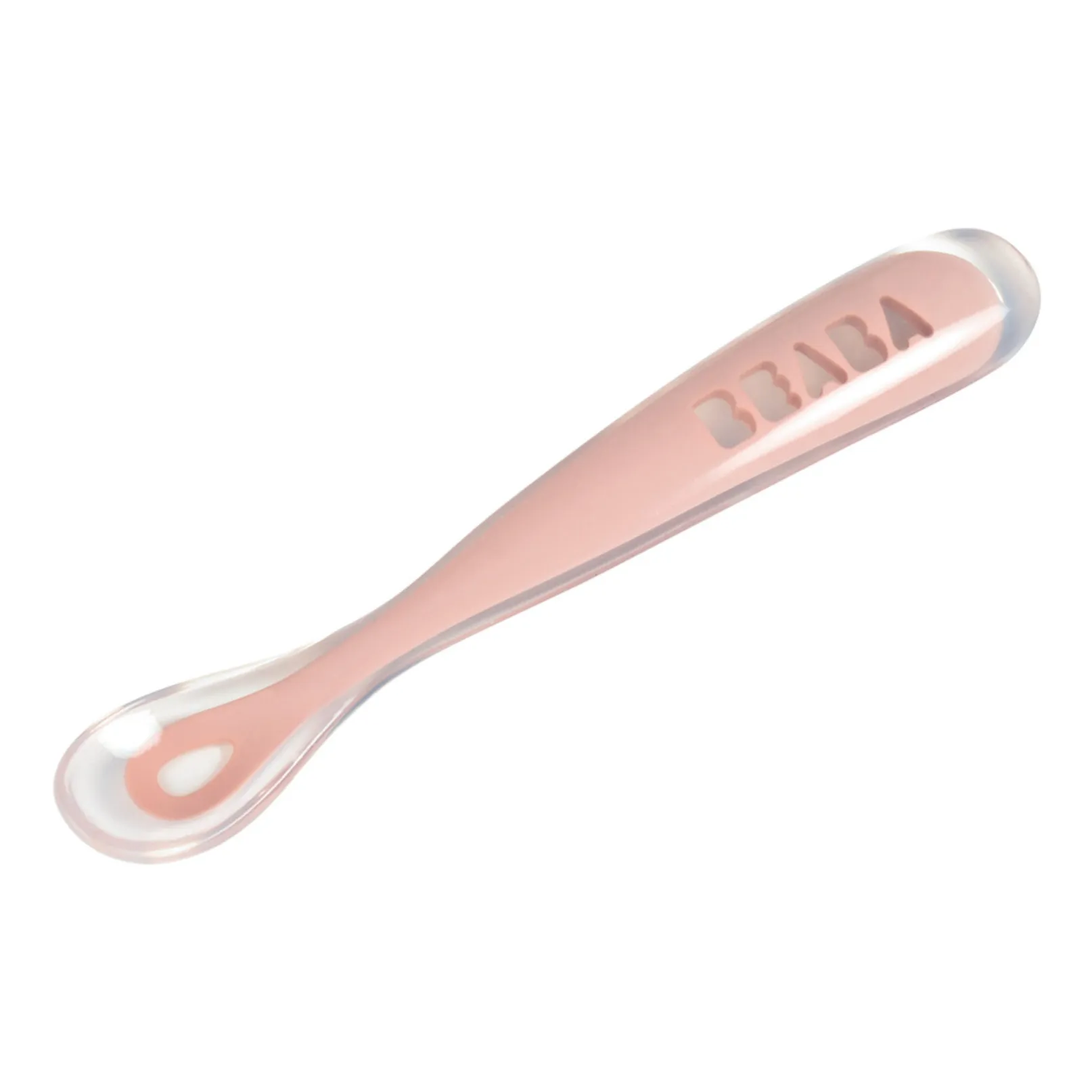 Béaba Pale Pink Soft Silicone Baby Spoon