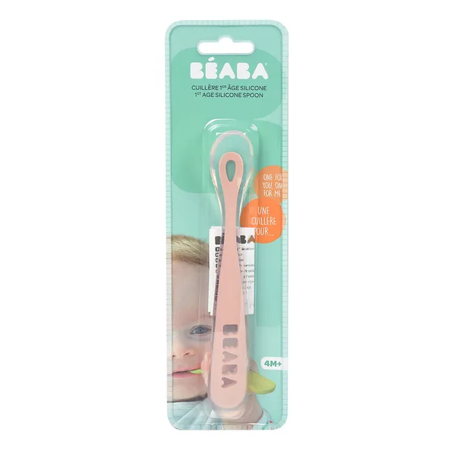 Cuchara 1ª edad soft de silicona | Rosa Pálido
