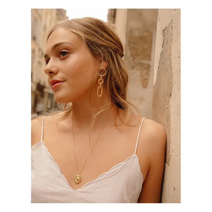 LOUISE DAMAS ルイーズダマス CHARLOTTE ASYMMETRIC PIERCE Louise Damas - Charlotte Asymmetrical Earrings - Gold