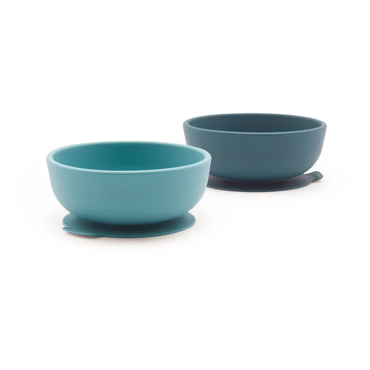 Silicone Suction Bowls  - Set of 2 | Blue- Product image n°0