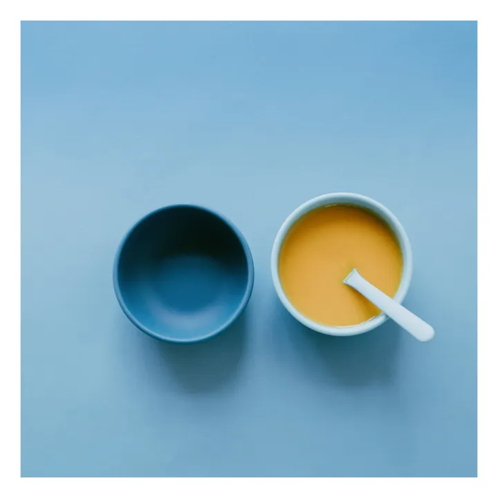 Silicone Suction Bowls  - Set of 2 | Blue- Product image n°1