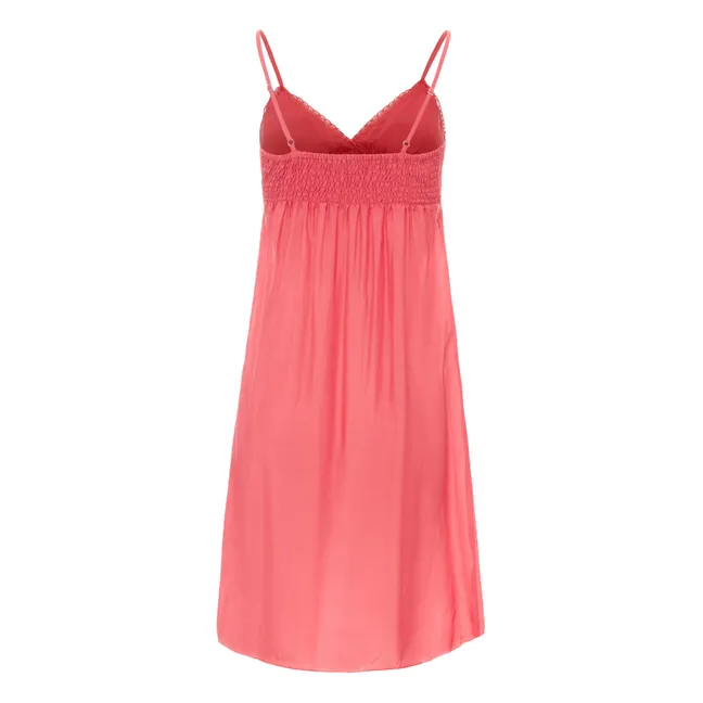 Joséphine Cotton Silk Long Nightdress  | Pink