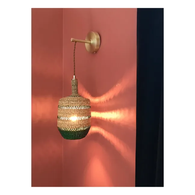Lantern Handwoven Wall Lamp  | Green