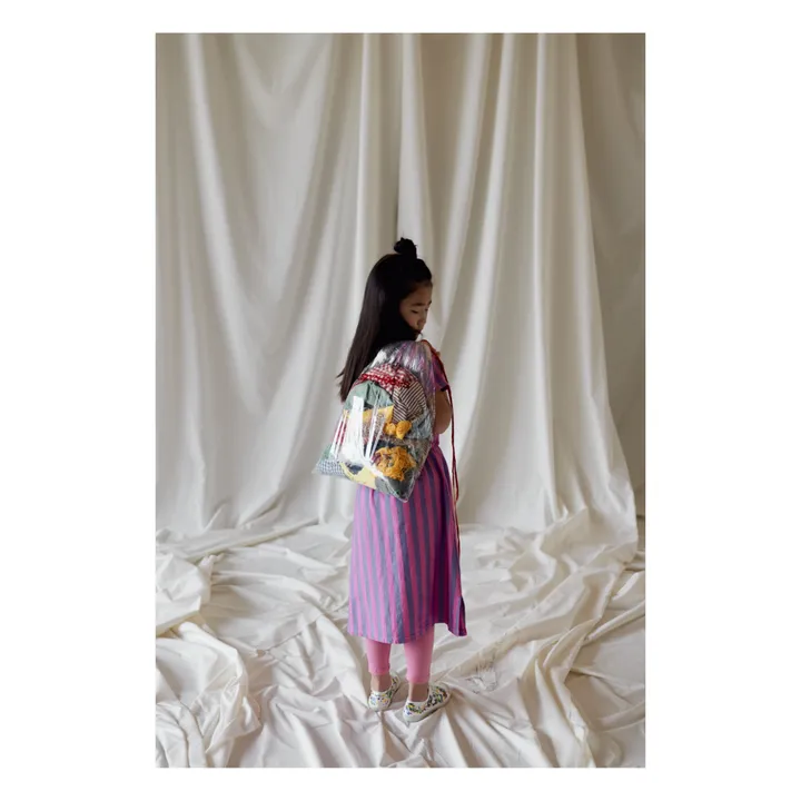 Vestido algodón orgánico a rayase - Colección Iconic  | Rosa- Imagen del producto n°2
