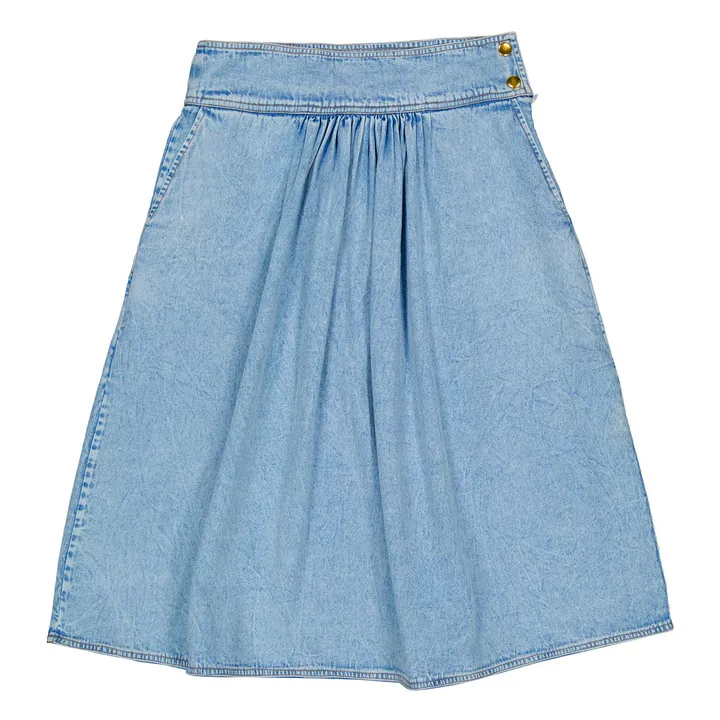 Chambray Ruth Midi Skirt - Women's Collection  | Denim blue- Product image n°0