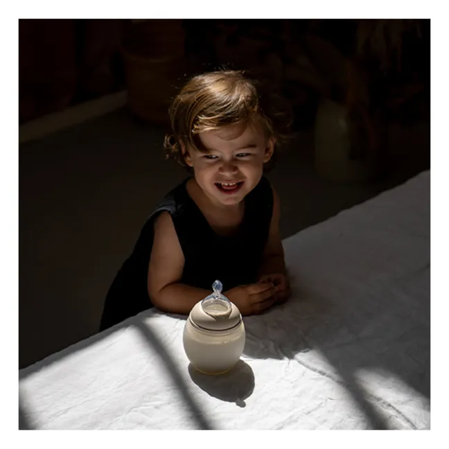 Fläschchen aus medizinischem Silikon und physiologischer Nuckel | Beige