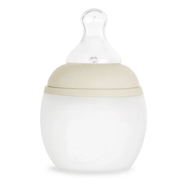 Fläschchen aus medizinischem Silikon und physiologischer Nuckel | Beige