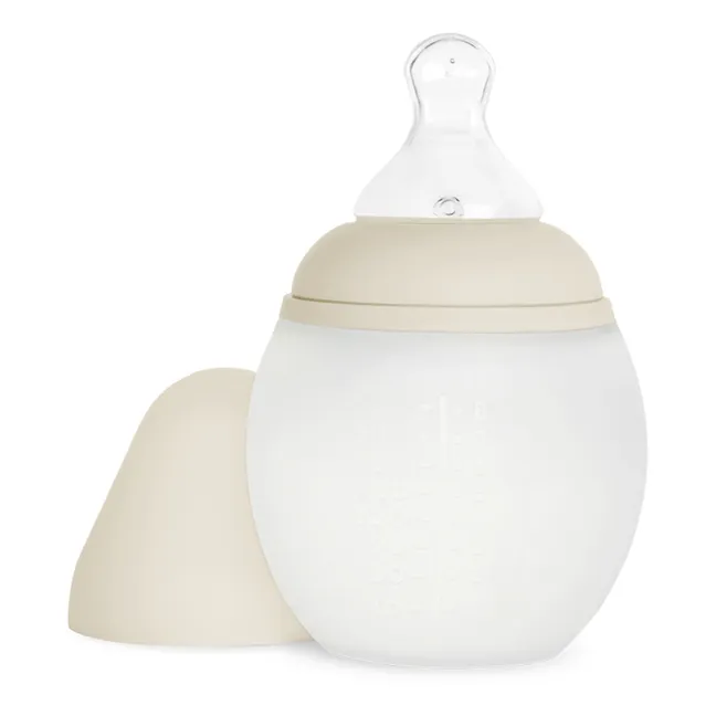 Fläschchen aus medizinischem Silikon und physiologischer Nuckel | Beige