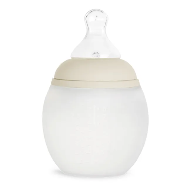 Fläschchen aus medizinischem Silikon und physiologischer Nuckel | Beige