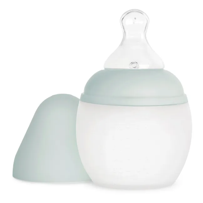 Fläschchen aus medizinischem Silikon und physiologischer Nuckel | Mintgrün