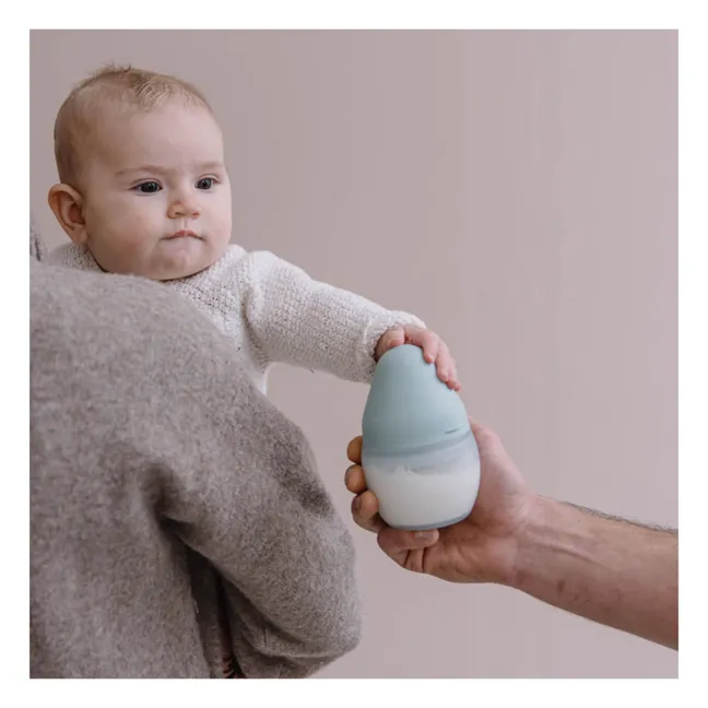Fläschchen aus medizinischem Silikon und physiologischer Nuckel | Mintgrün