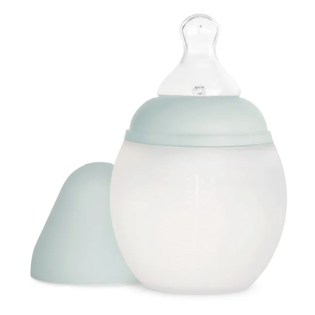 Fläschchen aus medizinischem Silikon und physiologischer Nuckel | Mintgrün