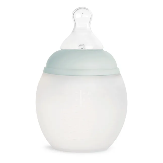 Fläschchen aus medizinischem Silikon und physiologischer Nuckel | Mintgrün