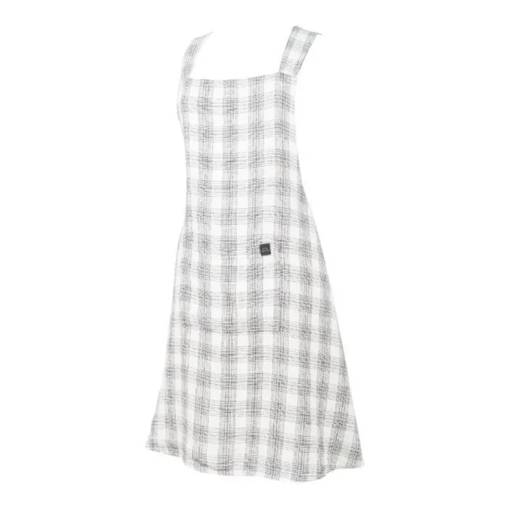 Monza Washed Linen Japanese Apron | White- Product image n°0