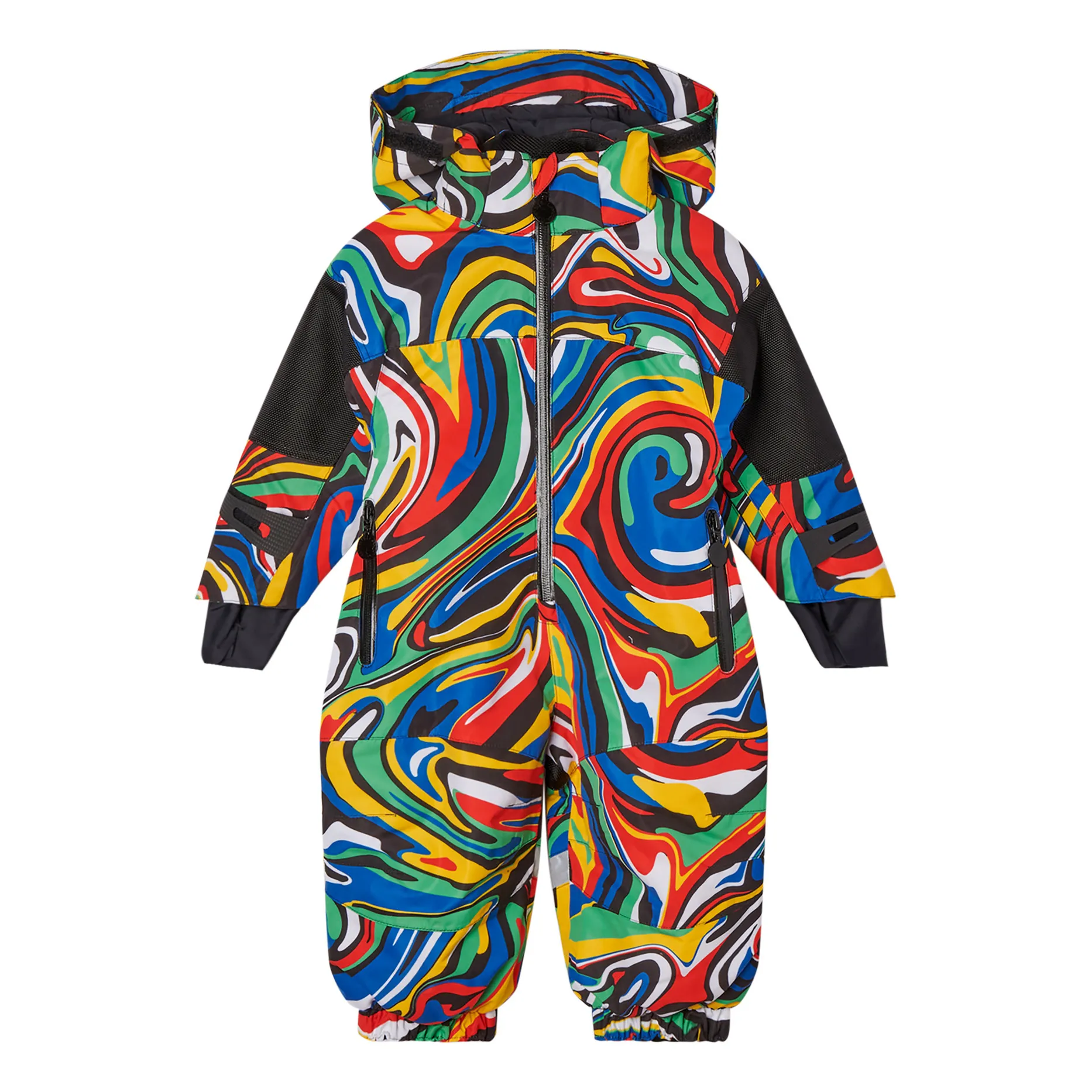 Stella Mccartney Kids Black Recycled Polyester Waterproof Jumpsuit - Ski Collection