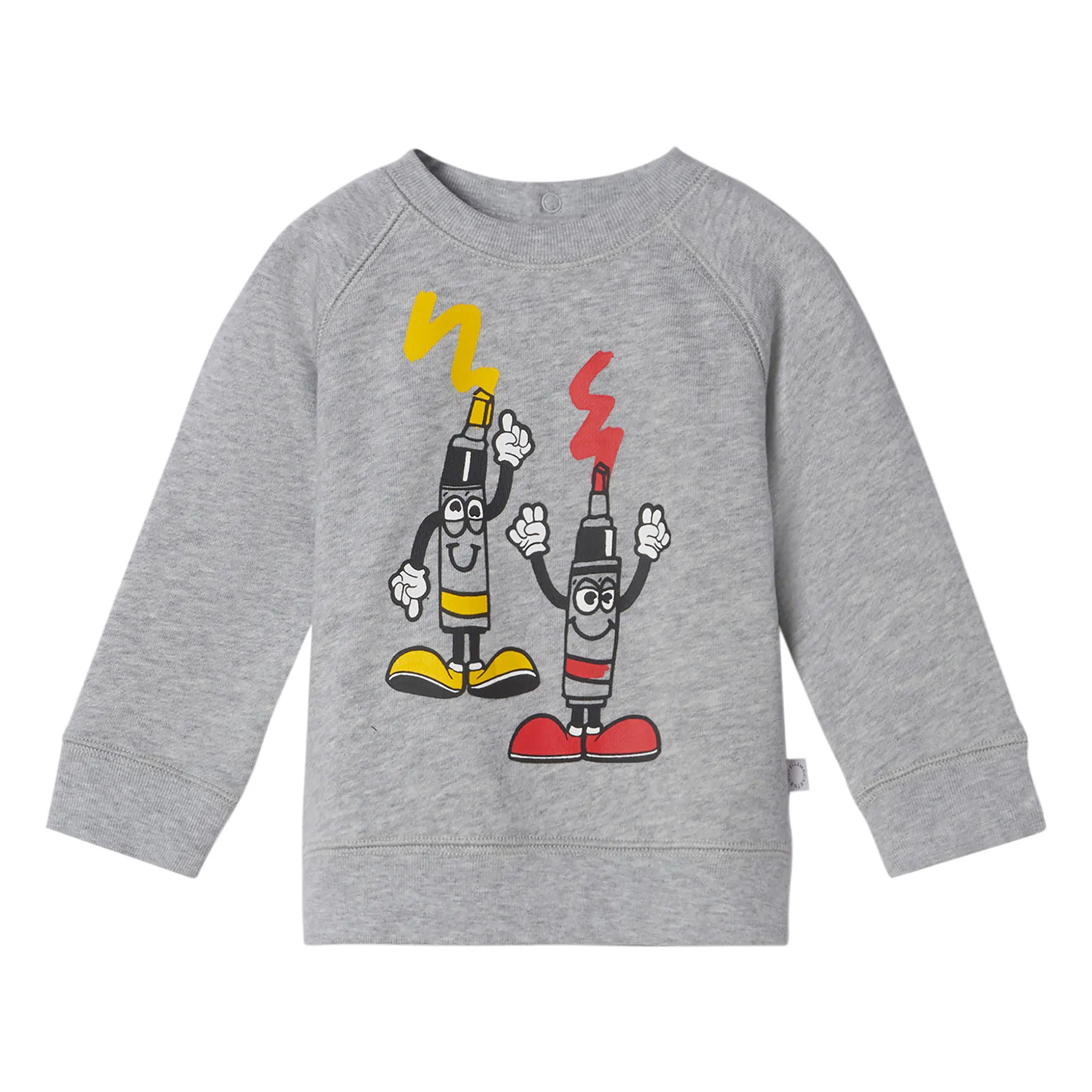 Stella Mccartney Kids Heather Grey Paint Tubes Organic Cotton Sweatshirt
