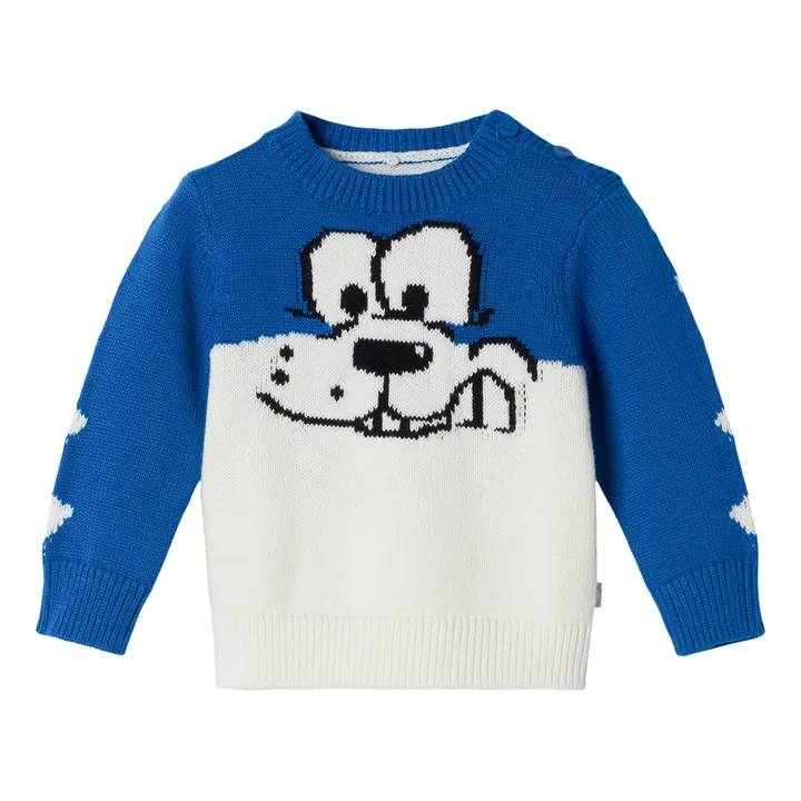 Dog Organic Cotton and Merino Wool Jumper | Blue- Product image n°0
