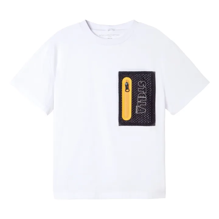 T-Shirt Coton Bio Zip - Collection Active Wear  | Blanc- Image produit n°0