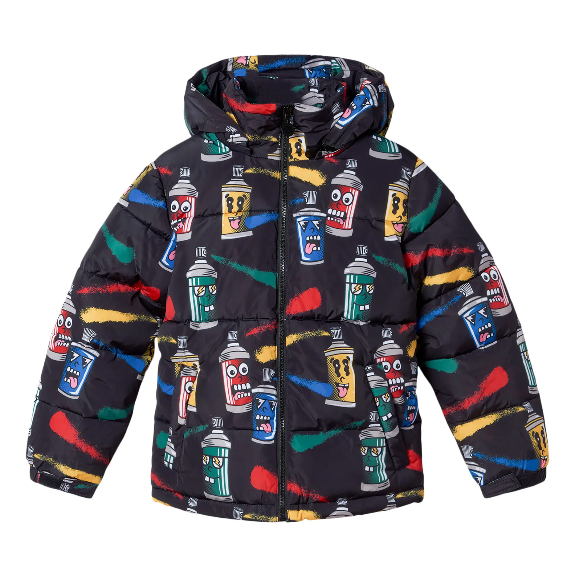 Stella Mccartney Kids Black Paint Recycled Polyester Down Jacket