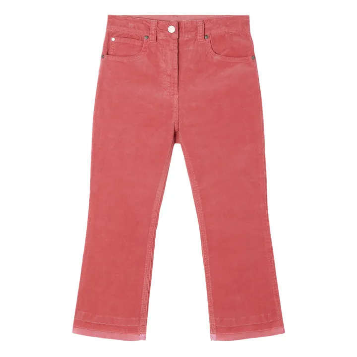 Pantalon Velours Taille Haute | Rouge framboise- Image produit n°0