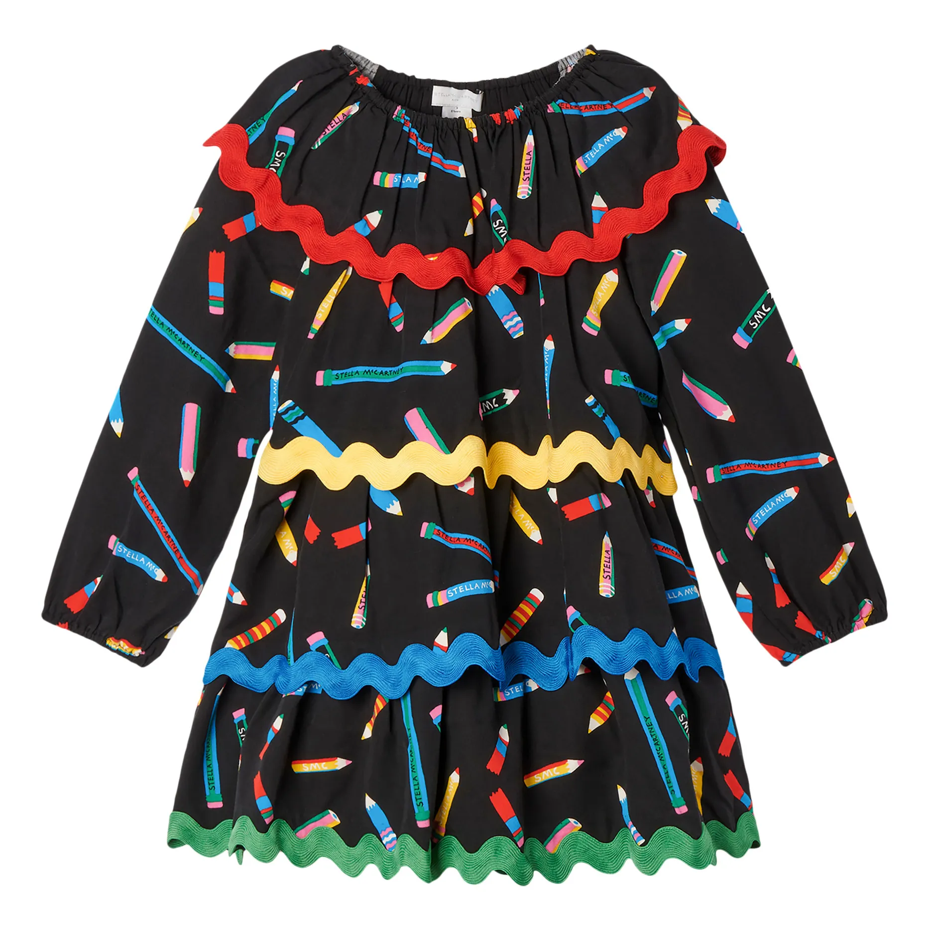 Stella Mccartney Kids Black Pencils Tencel Dress