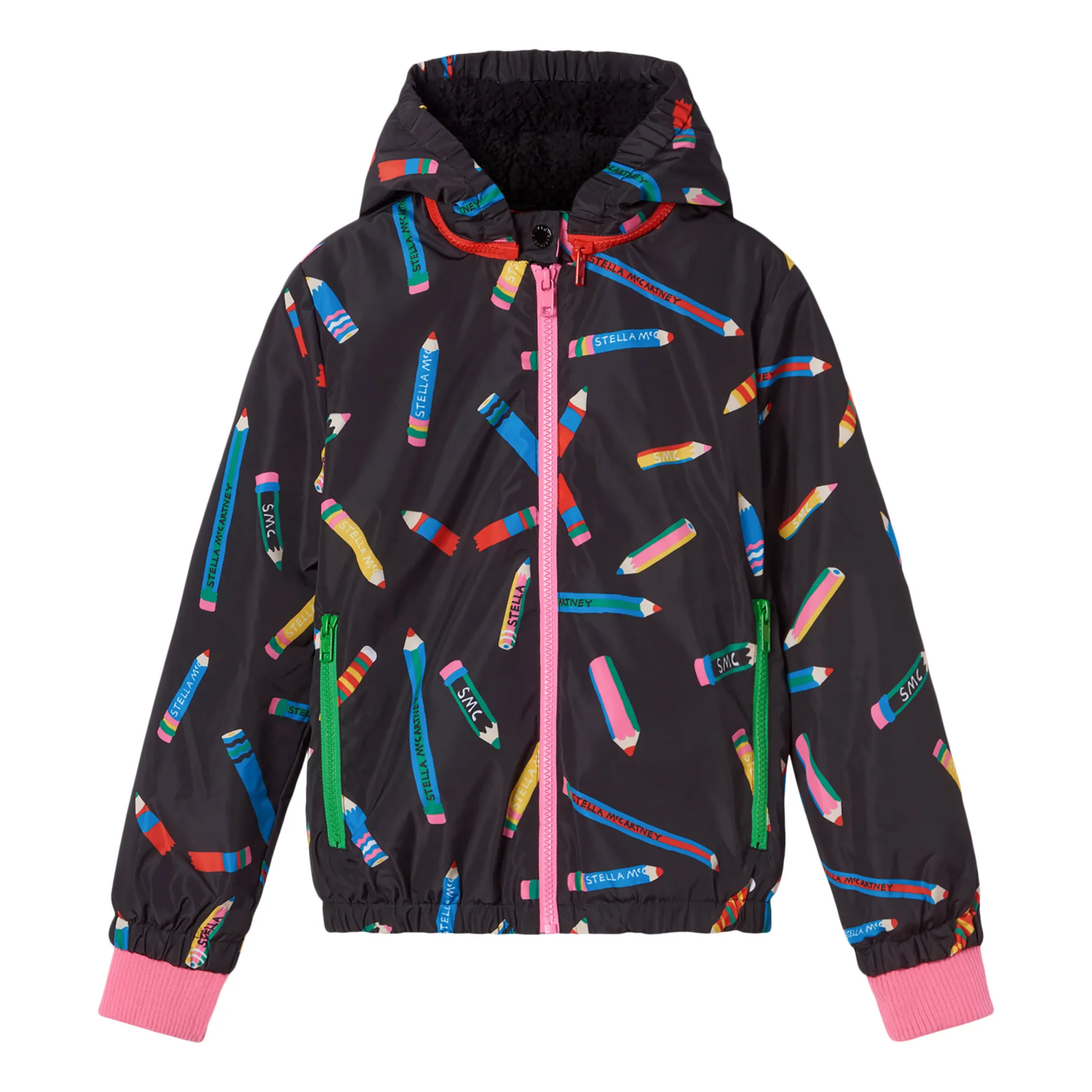 Stella Mccartney Kids Black Pencils Recycled Polyester Jacket