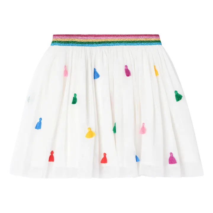 Pom-poms Recycled Polyester and Tulle Petticoat | Ecru- Product image n°0