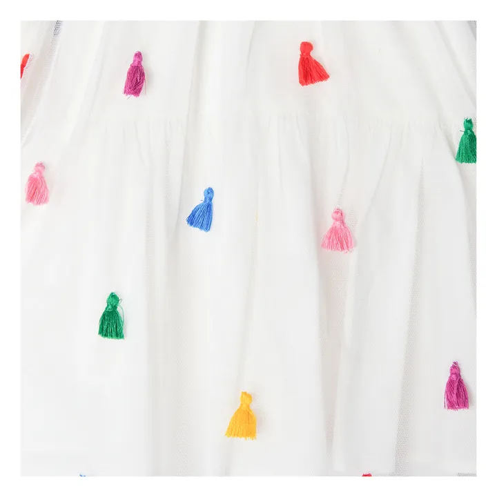 Pom-poms Recycled Polyester and Tulle Petticoat | Ecru- Product image n°1