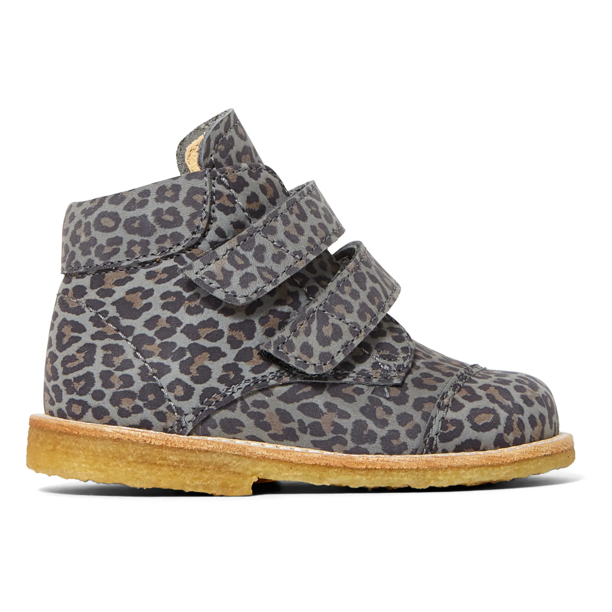 Angulus Grey Leopard Print Velcro Boots