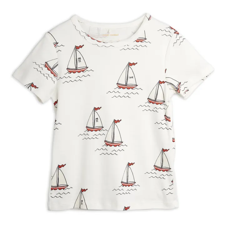 Camiseta de algodón orgánico Barcos | Blanco- Imagen del producto n°0