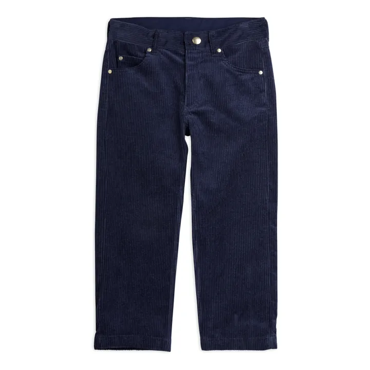 Pantaloni Velluto Cotone Bio | Blu marino- Immagine del prodotto n°0
