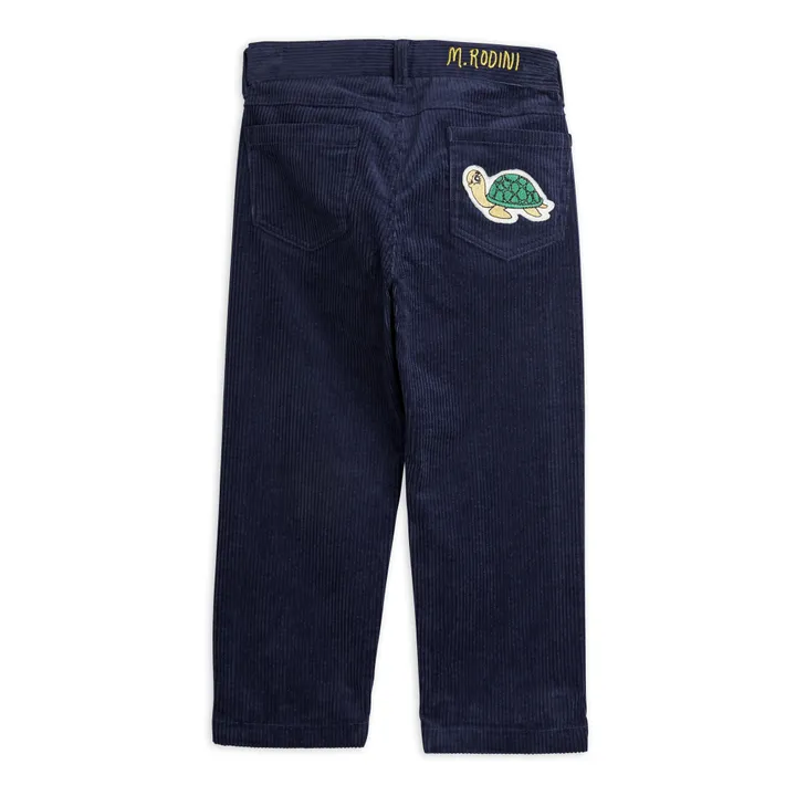 Pantaloni Velluto Cotone Bio | Blu marino- Immagine del prodotto n°2