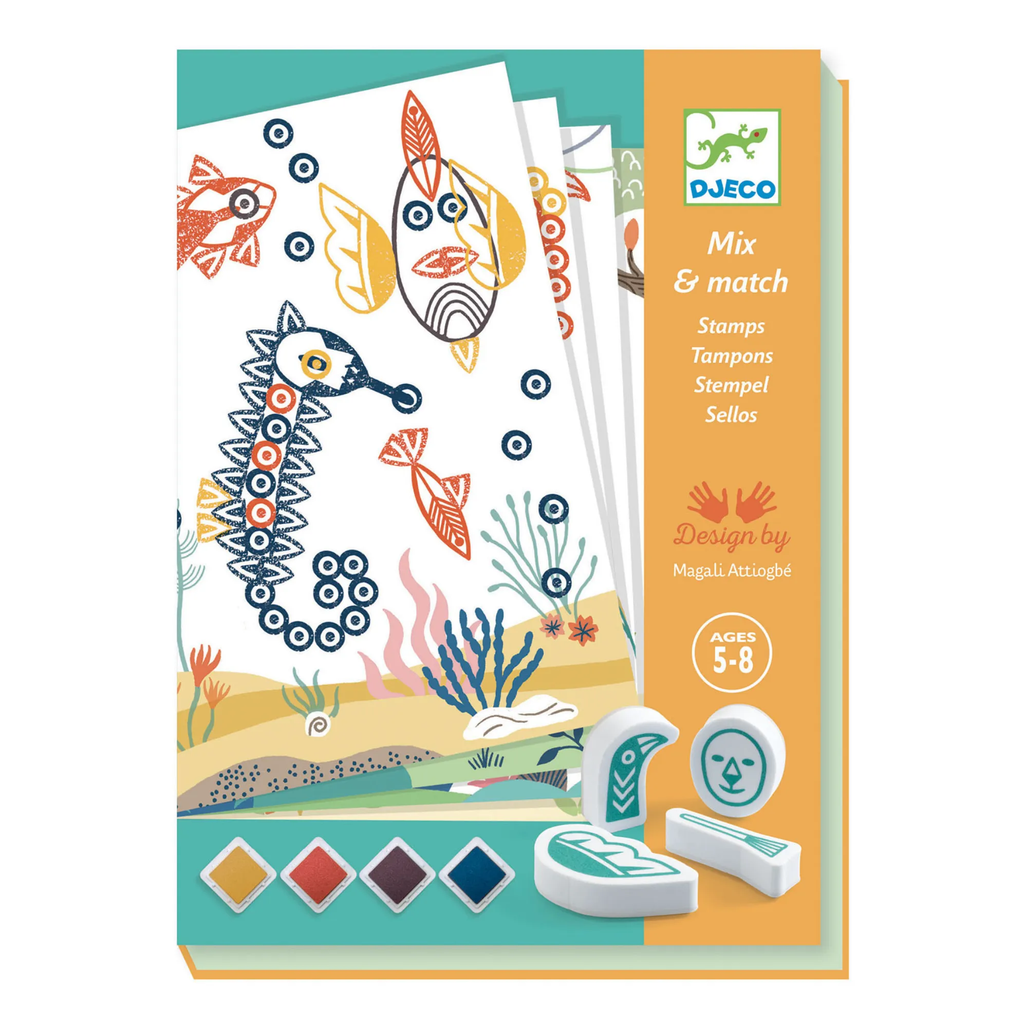 Djeco Multicoloured Surprising Animals Stamp Activity