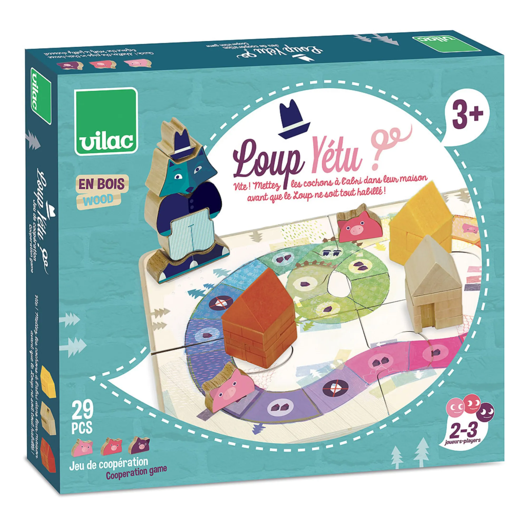 Vilac Multicoloured Three Little Pigs Board Game
