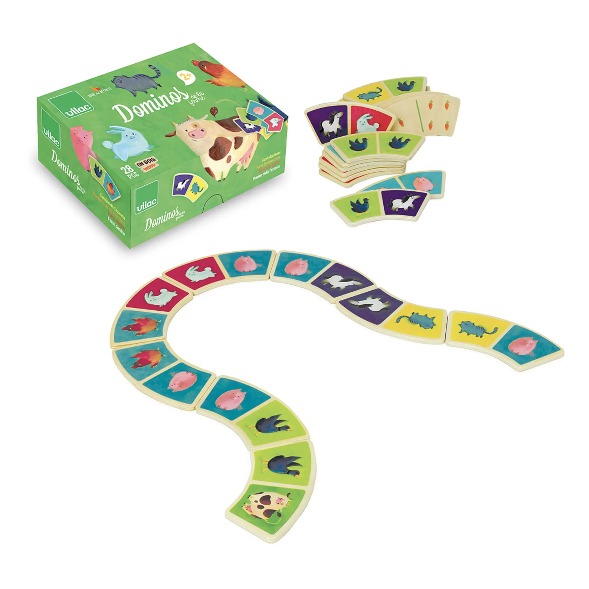 Vilac Multicoloured Farm Dominos