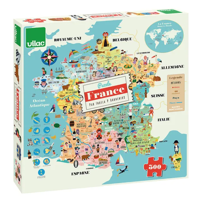 Map of France Puzzle - Ingela P.Arrhenius - 300 Pieces