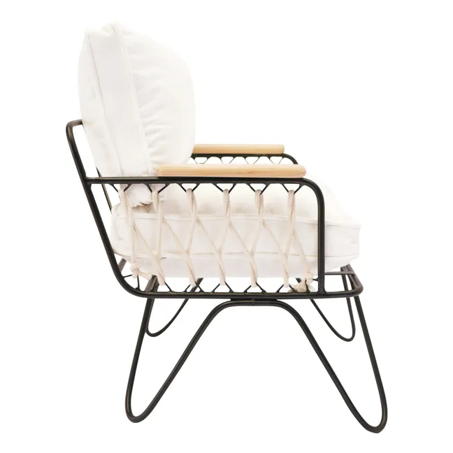 Poltrona, modello: Baby Croisette, in cotone, struttura in metallo, colore: Nero | Bianco