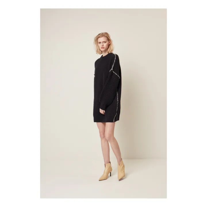King Wool and Alpaca Knit Dress | Black- Product image n°1