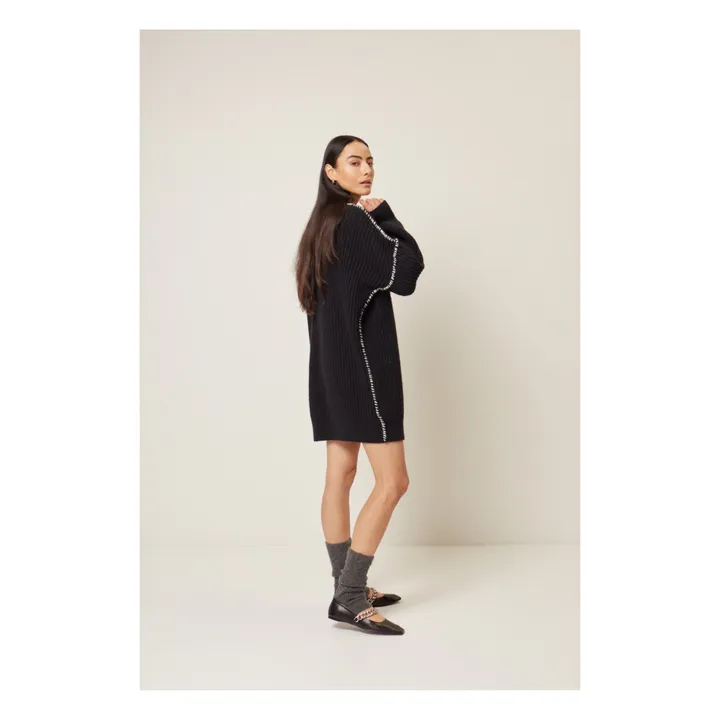 King Wool and Alpaca Knit Dress | Black- Product image n°2
