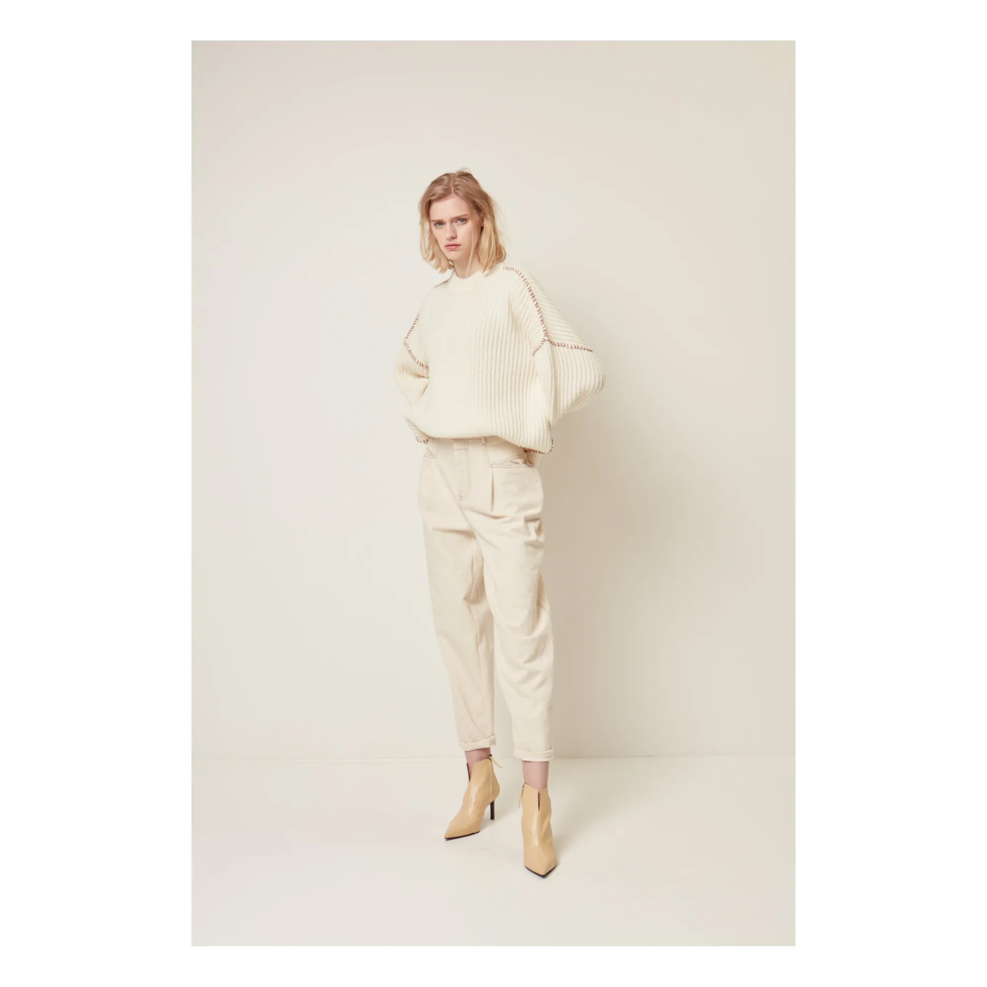 Jean Paris Surpiqures | Ecru- Image produit n°1