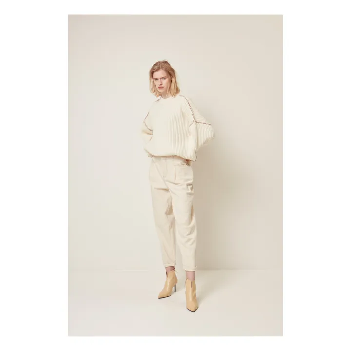 Jean Paris Surpiqures | Ecru- Image produit n°1