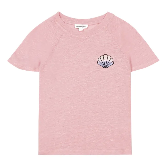 T-shirt in lino  | Rosa confetto