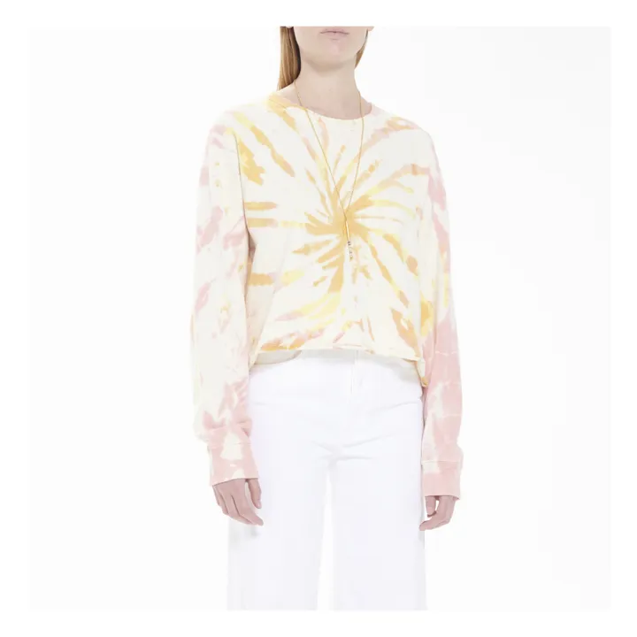 Sweat The Loafer Crop Fray Tie and Dye | Jaune- Image produit n°3