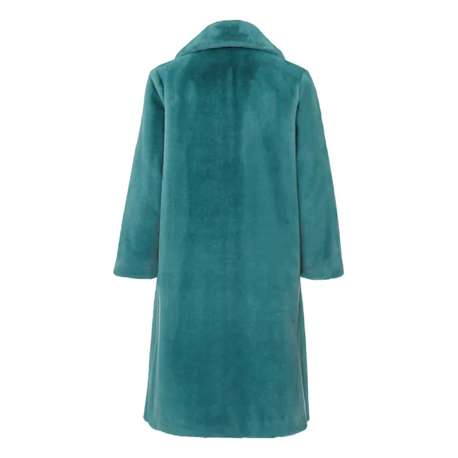 Abrigo largo de piel sintética | Azul
