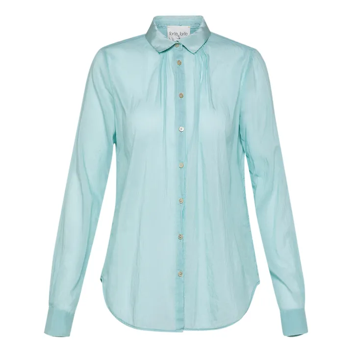 Camicia Voile di cotone seta | Azzurro- Immagine del prodotto n°0