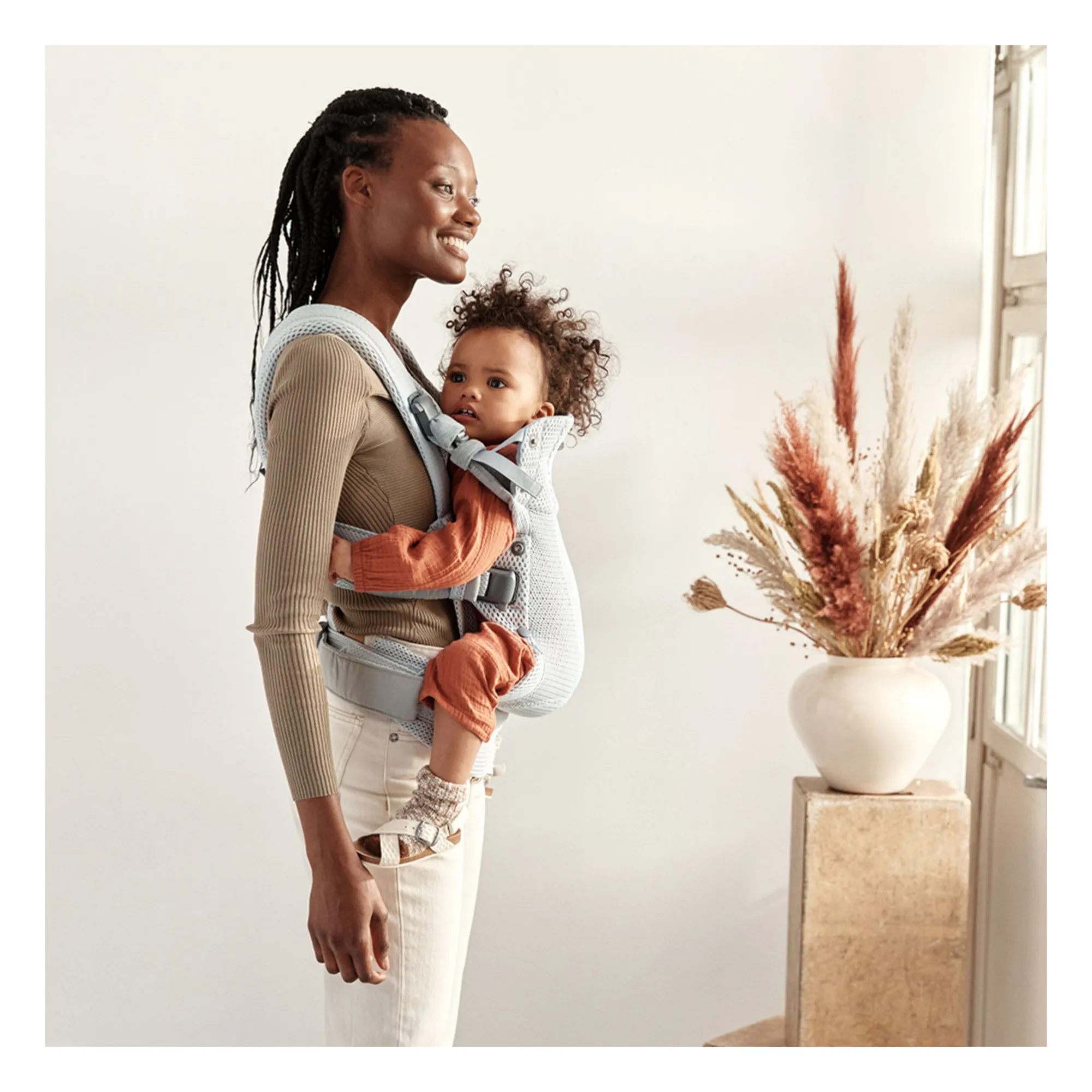 Porte-bébé Harmony en mesh | Gris clair- Image produit n°1
